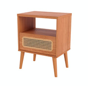 MESA DE LUZ 1 CAJON - FREIJO/TELA NATURAL