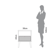 MESA DE LUZ C/01 CAJON - CARVALHO ROSE/ TELA SINTETICA