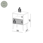 MESA DE LUZ C/01 CAJON - CARVALHO ROSE/ TELA SINTETICA