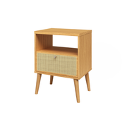 MESA DE LUZ C/01 CAJON - CARVALHO ROSE/ TELA SINTETICA