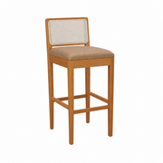 TABURETE SARA CORINO CARAMELO (TELA BEIGE)