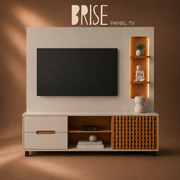 PANEL TV HOME BRISE OFF WHITE ALTO BRILLO/JEQUITIBA