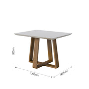 MESA WOOD 1.20m RECTANGULAR OFF WHITE