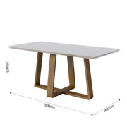 MESA WOOD 1.80m RETANGULAR OFF WHITE / MADERA
