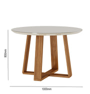 MESA WOOD 1.00m REDONDA OFF WHITE